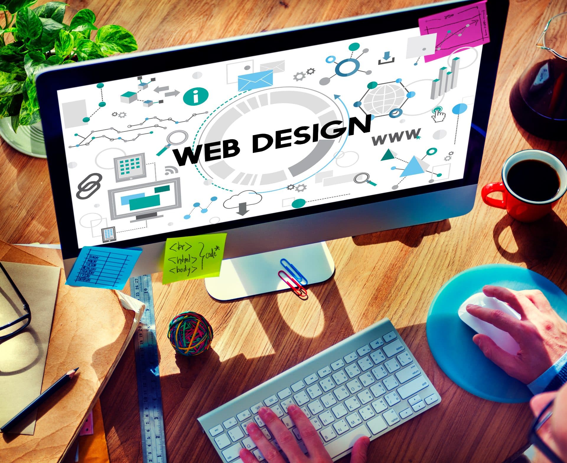 Old outdated website compared with a modern redesigned website